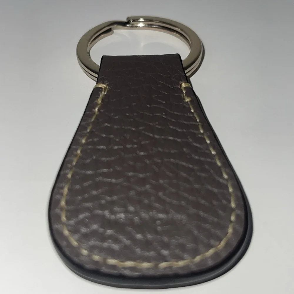 Rare VTG Dooney & Bourke 1990s Key Ring Fob Taupe Brown Leather Duck‎ Seal